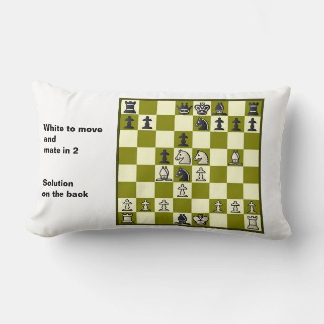 Coussin Rectangle Échecs Mate Dans 2 Puzzle #2 (Recto)