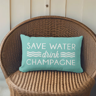 Coussin Rectangle Économisez de l'eau, buvez du champagne