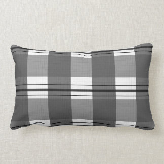 Coussin Rectangle Ecossais scottish noir gris blanc black grey white
