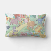 Coussin Rectangle Écouteurs de coton de catégorie A / Animaux de fer (Verso)