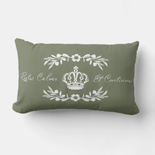 Coussin Rectangle Écran vert blanc français Garder le calme Contin