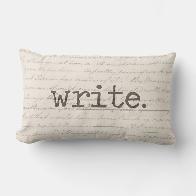 Coussin Rectangle écriture, manuscrit Jane Austen (Recto)