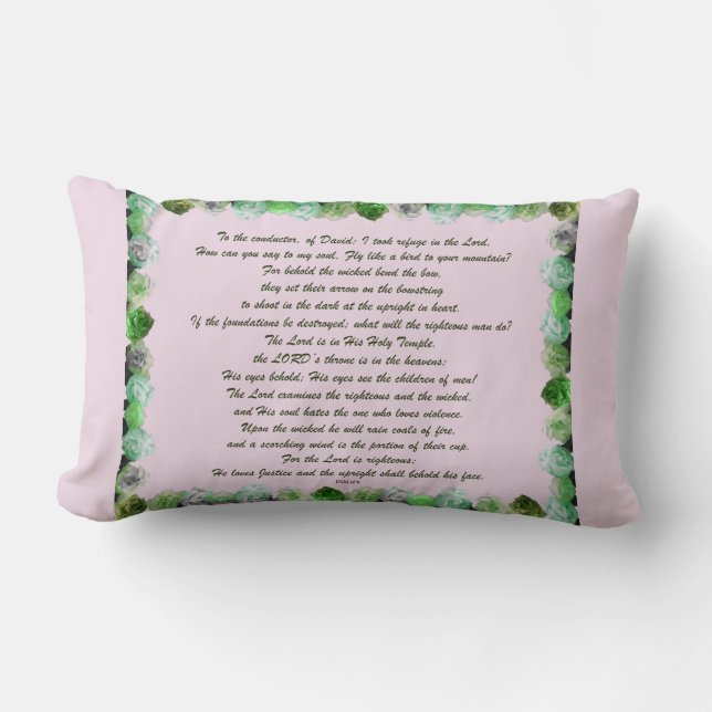 Coussin Rectangle Écriture, Psaume 11, Verse de la Bible, (Recto)
