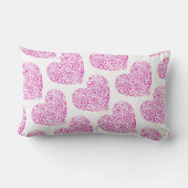 Coussin Rectangle Écriture spirale coeur rose pour la Saint Valentin (Verso)