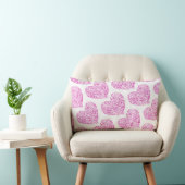 Coussin Rectangle Écriture spirale coeur rose pour la Saint Valentin (Chaise)