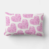 Coussin Rectangle Écriture spirale coeur rose pour la Saint Valentin (Recto)