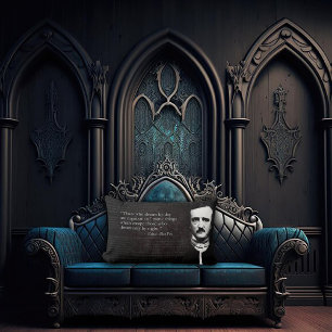 Coussin Rectangle Edgar Allan Poe gothique 