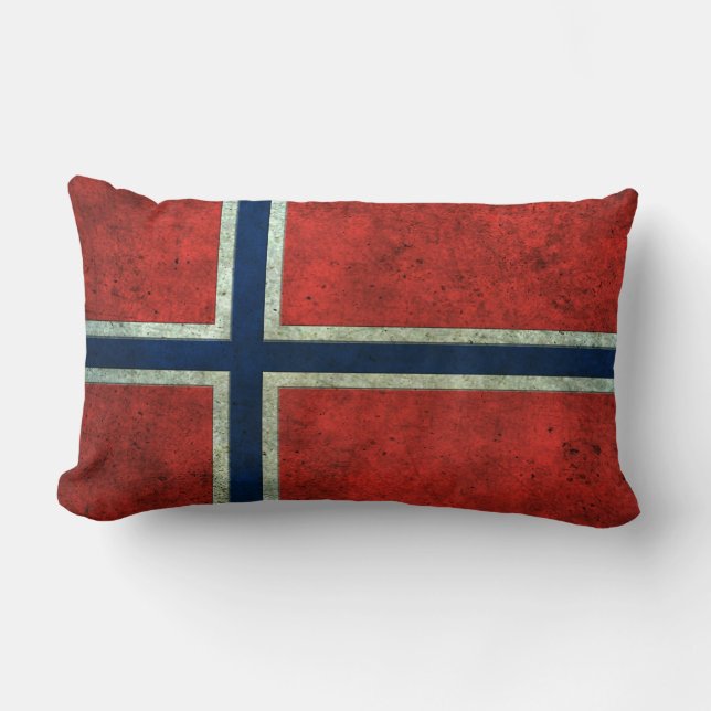 Coussin Rectangle Effet en acier âgé par drapeau norvégien (Recto)