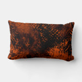 Coussin Rectangle Effet Paint Splatter orange et noir (Verso)