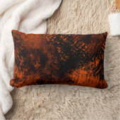 Coussin Rectangle Effet Paint Splatter orange et noir (Couverture)