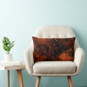 Coussin Rectangle Effet Paint Splatter orange et noir (Chaise)