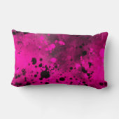 Coussin Rectangle Effet Paint Splatter rose et noir (Verso)