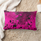 Coussin Rectangle Effet Paint Splatter rose et noir (Couverture)