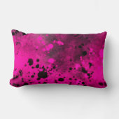 Coussin Rectangle Effet Paint Splatter rose et noir (Recto)