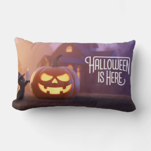 Coussin Rectangle Éffrayant Halloween chats magiques et Citrouille b