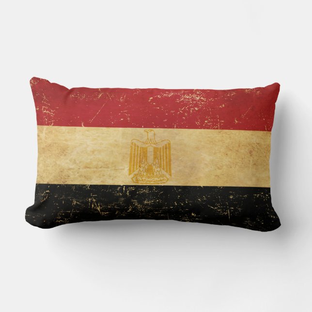Coussin Rectangle Égypte Drapeau Vintage Grunge Design (Recto)