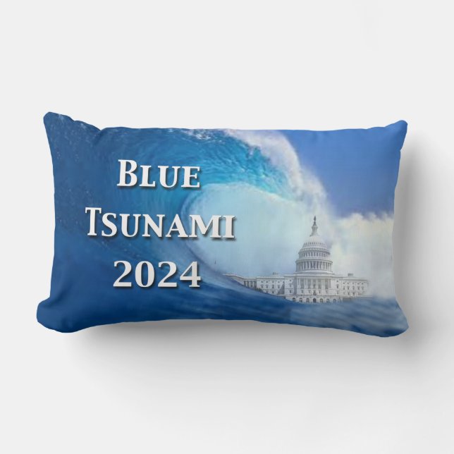 Coussin Rectangle Élection du tsunami bleu 2024 (Recto)