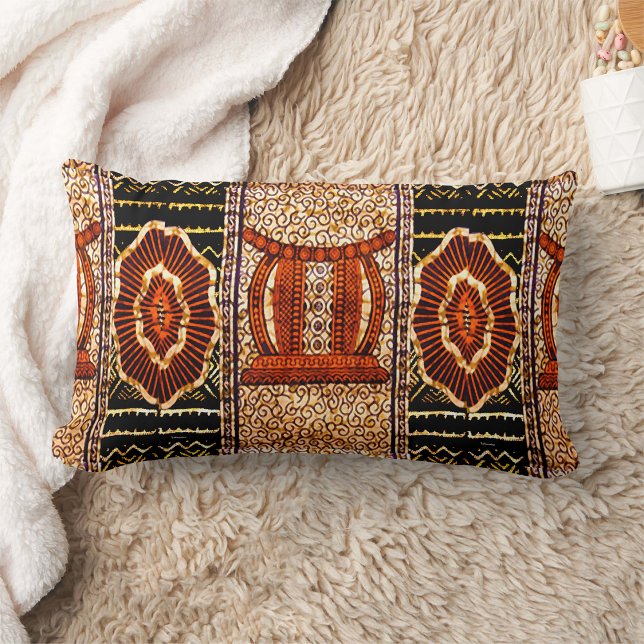 Coussin Rectangle Élégance Afrocentrique • Patrimoine Neutres Terreu (Créateur téléchargé)