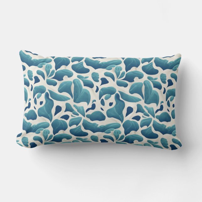 Coussin Rectangle Élégance Motif bleu et blanc (Recto)