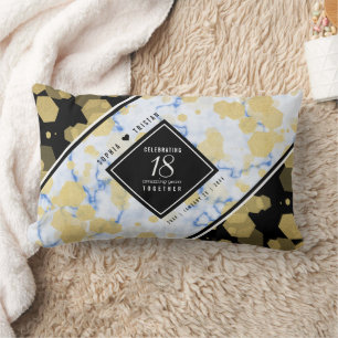 Coussin Rectangle Élégant 18ème anniversaire de Mariage de porcelain