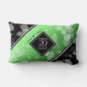 Coussin Rectangle Élégant 20e anniversaire de Mariage d'émeraude (Verso)