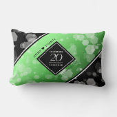 Coussin Rectangle Élégant 20e anniversaire de Mariage d'émeraude (Recto)