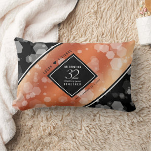Coussin Rectangle Élégant 32e Anniversaire de Mariage Bronze