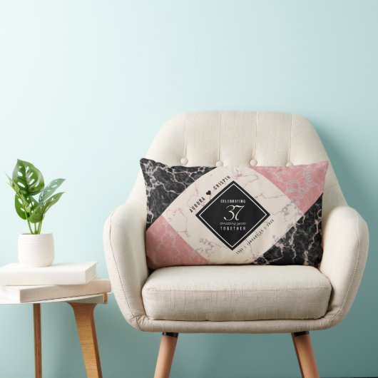 Coussin Rectangle Élégant 37e anniversaire du Mariage Alabaster (Chaise)