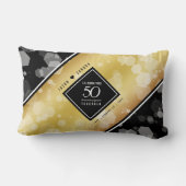 Coussin Rectangle Élégant 50e anniversaire de Mariage d'or (Verso)