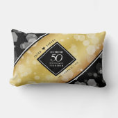 Coussin Rectangle Élégant 50e anniversaire de Mariage d'or (Recto)
