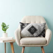 Coussin Rectangle Élégant 70e anniversaire de Mariage Platinum (Chaise)