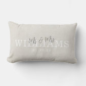Coussin Rectangle Élégant Beige Rustique Monsieur et Madame (Recto)