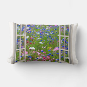 Coussin Rectangle Élégant Chic Aziza fleurs florales