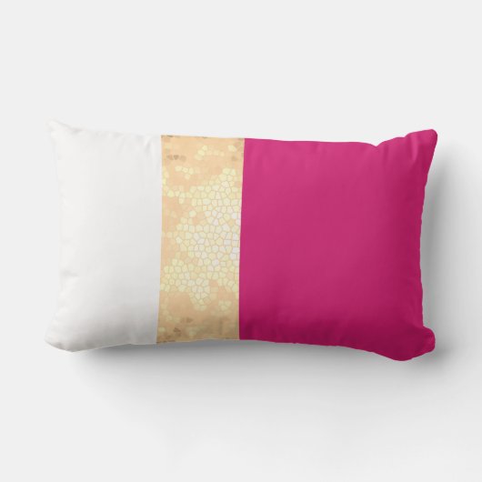 Coussin Rectangle élégant clair faux or rose rayures blanches (Verso)