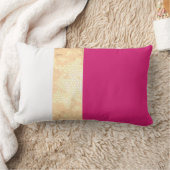 Coussin Rectangle élégant clair faux or rose rayures blanches (Couverture)