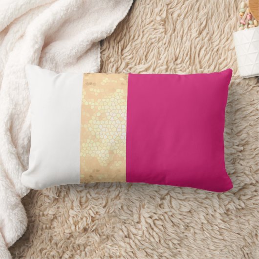 Coussin Rectangle élégant clair faux or rose rayures blanches (Couverture)
