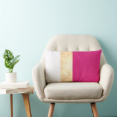 Coussin Rectangle élégant clair faux or rose rayures blanches (Chaise)