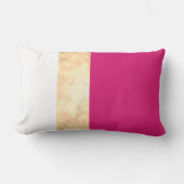 Coussin Rectangle élégant clair faux or rose rayures blanches (Recto)