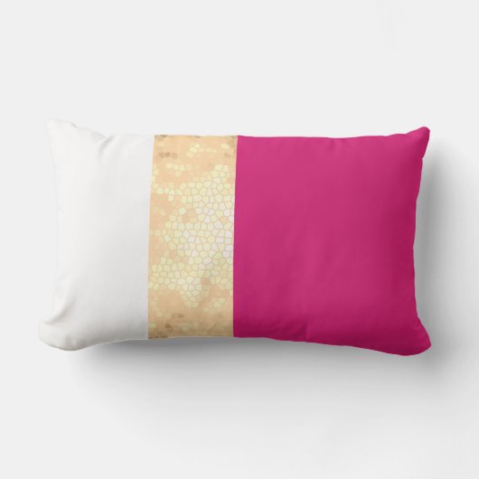 Coussin Rectangle élégant clair faux or rose rayures blanches (Recto)