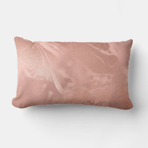 Coussin Rectangle Élégant cuivre moderne rose gold marble look