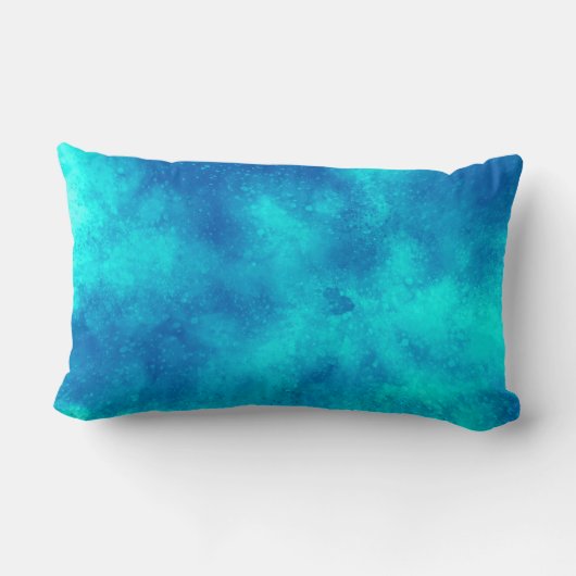 Coussin Rectangle Elégant effet nuage tempête motif bleu turquoise (Verso)