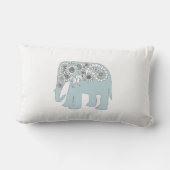 Coussin Rectangle Élégant éléphant bleu Paisley (Verso)