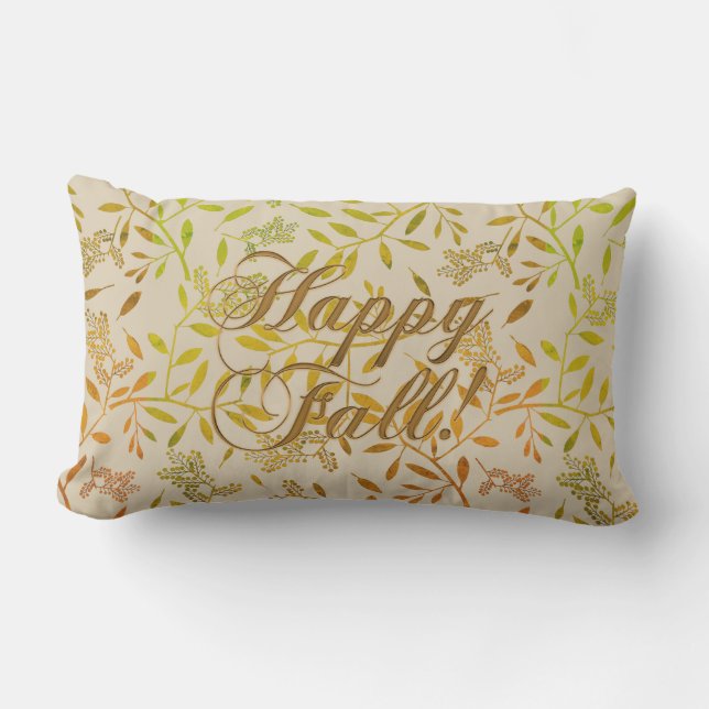 Coussin Rectangle Élégant feuillage d'automne personnalisé (Recto)