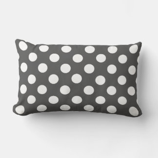 Coussin Rectangle Élégant Gris et Blanc Polka Accent Thot