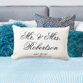 Coussin Rectangle Élégant M Mère Nom est. script de mariage classe