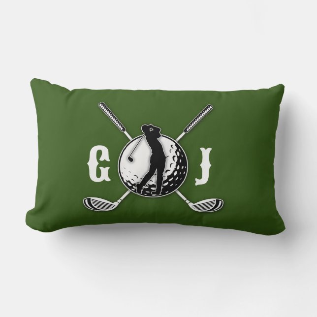 Coussin Rectangle Élégant minimaliste Golf Monogramme Conception (Recto)