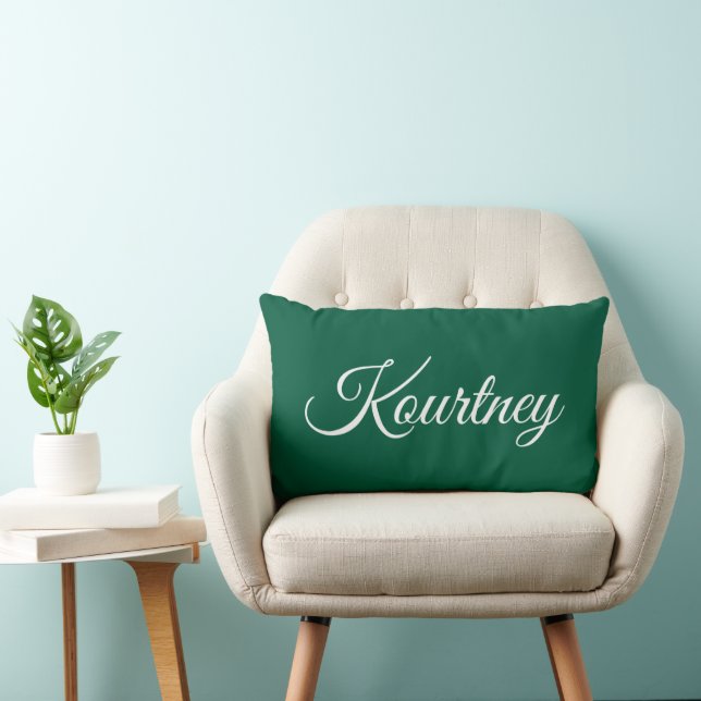 COUSSIN RECTANGLE ÉLÉGANT MODERNE CLASIQUE PERSONNALISÉ VERT FONCÉ (Chaise)