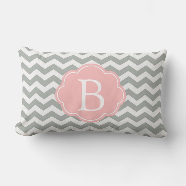Coussin Rectangle Élégant, moderne et classique monogramme de chevro (Recto)