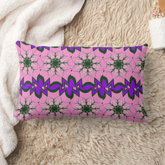 Coussin Rectangle Elégant Monogram Bloom : Magnifiquement Motif pers (Couverture)