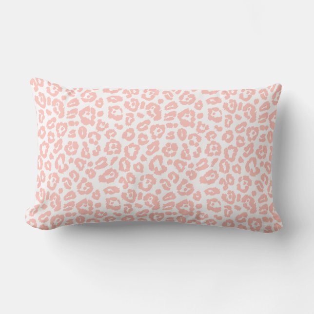 Coussin Rectangle Élégant Motif Empreinte de léopard rose Pastel (Recto)